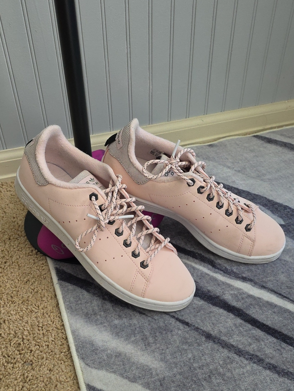 adidas Light Pink Low-Top Lace-Up Sneakers